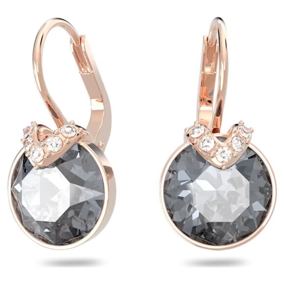 Swarovski Jewelry - SWAROVSKI Bella V drop earrings Round cut, Gray, Rose gold-tone plated
